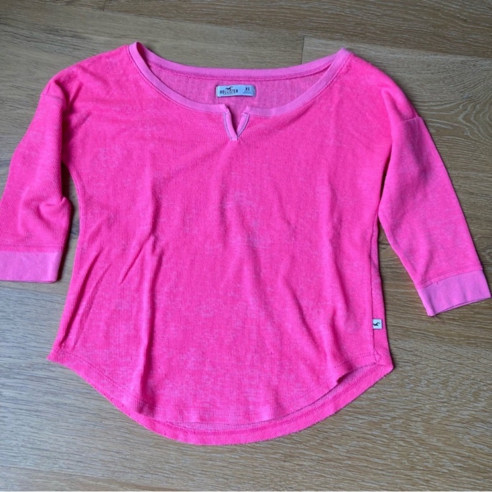 Hollister Pink Long Sleeve Tee Soft Cotton Blend